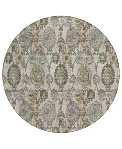 Addison Chantille Acn821 8' Round Area Rug In Beige