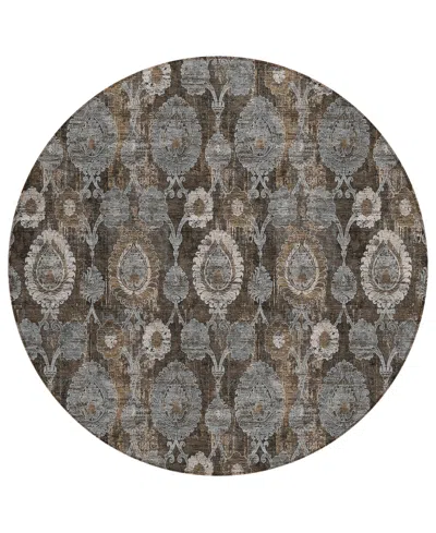 Addison Chantille Acn821 8' Round Area Rug In Chocolate