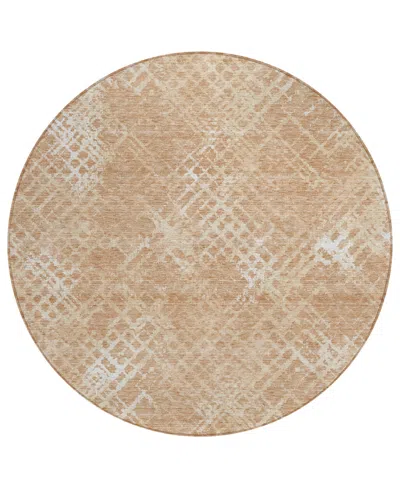 Addison Chantille Acn825 8' Round Area Rug In Coral