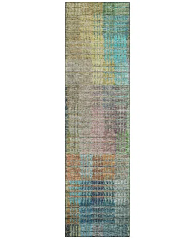 Addison Chantille Machine Washable Acn828 2'3"x7'6" Runner Area Rug In Green