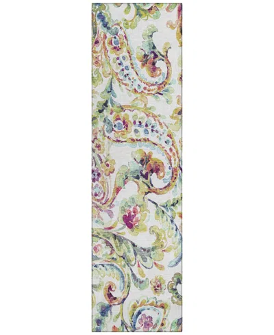 Addison Chantille Machine Washable Acn834 2'3"x7'6" Runner Area Rug In Ivory