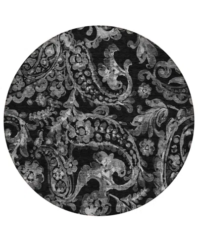 Addison Chantille Acn835 8' Round Area Rug In Black