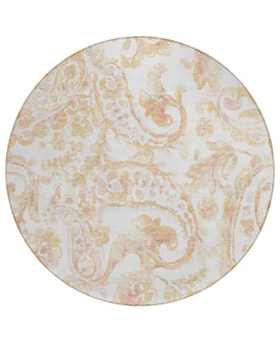 Addison Chantille Acn835 8' Round Area Rug In Coral