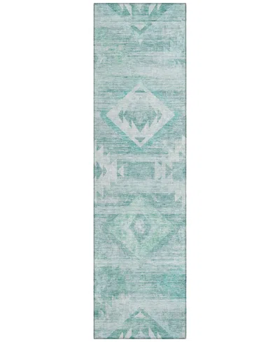 Addison Chantille Acn837 2'3"x7'6" Runner Area Rug In Aqua
