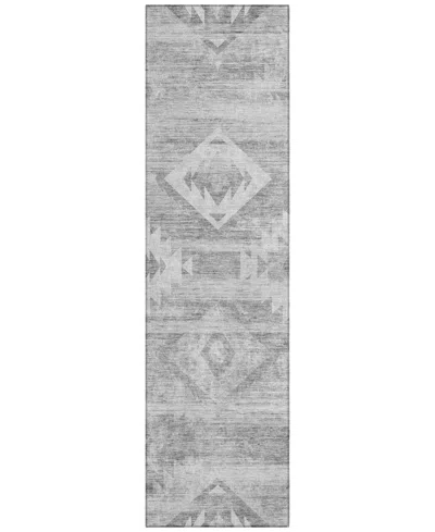 Addison Chantille Acn837 2'3"x7'6" Runner Area Rug In Silver