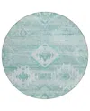 Addison Chantille Acn837 8' Round Area Rug In Aqua