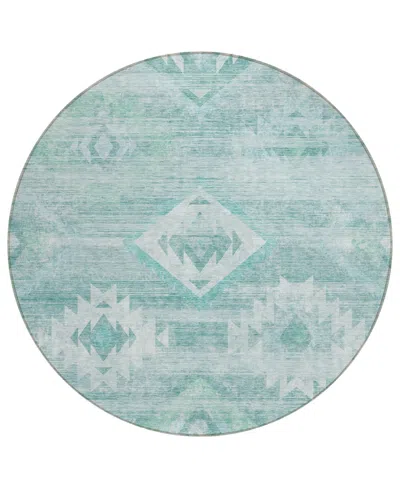 Addison Chantille Acn837 8' Round Area Rug In Aqua