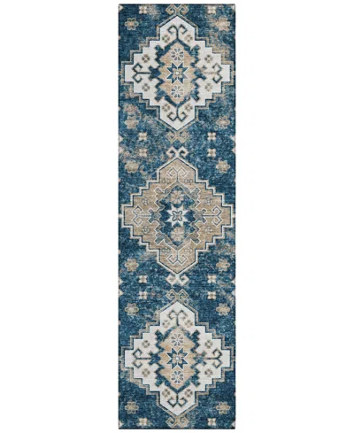Addison Chantille Machine Washable Acn846 2'3"x7'6" Runner Area Rug In Navy