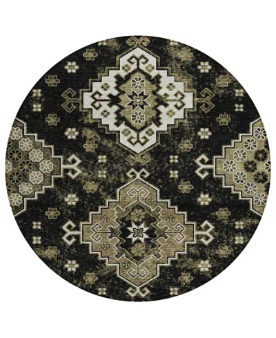 Addison Chantille Acn846 8' Round Area Rug In Black
