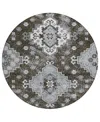 Addison Chantille Acn846 8' Round Area Rug In Chocolate