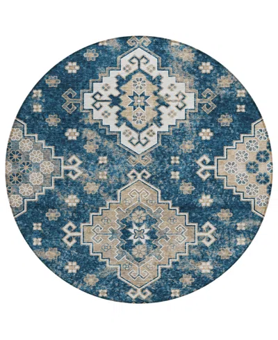 Addison Chantille Acn846 8' Round Area Rug In Navy