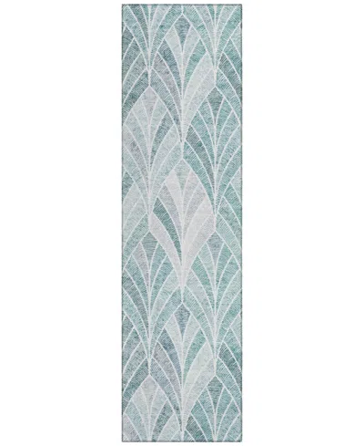 Addison Chantille Machine Washable Acn851 2'3"x7'6" Runner Area Rug In Aqua
