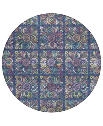 Addison Chantille Acn852 8'x8' Round Area Rug In Navy