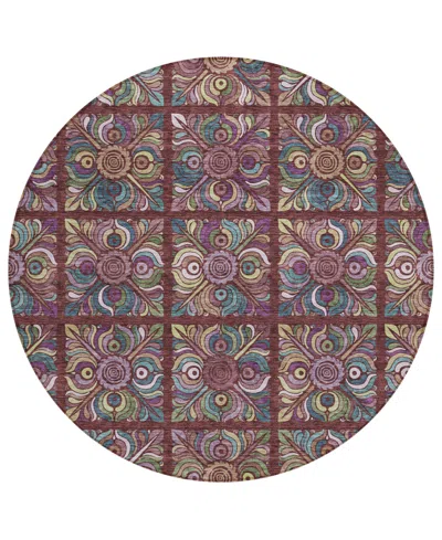 Addison Chantille Acn852 8'x8' Round Area Rug In Paprika