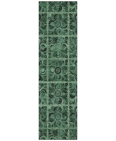Addison Chantille Machine Washable Acn853 2'3"x7'6" Runner Area Rug In Green