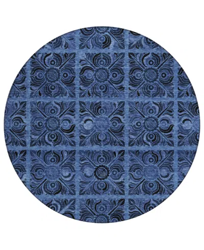 Addison Chantille Acn853 8'x8' Round Area Rug In Denim