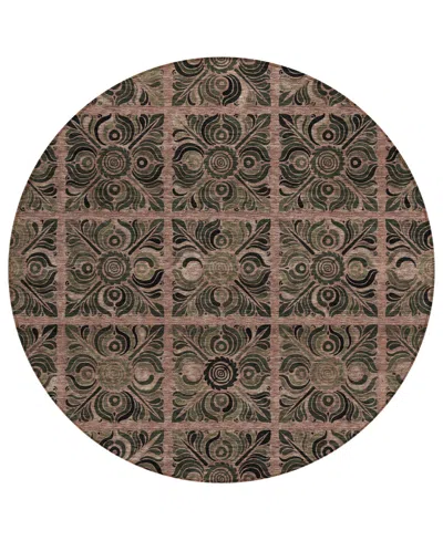 Addison Chantille Acn853 8'x8' Round Area Rug In Paprika