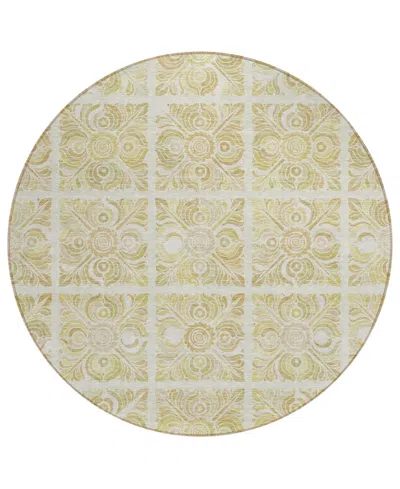 Addison Chantille Acn854 8'x8' Round Area Rug In Beige