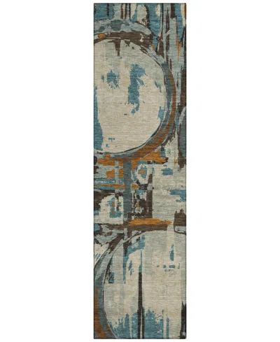 Addison Chantille Machine Washable Acn855 2'3"x7'6" Runner Area Rug In Beige