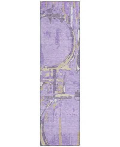 Addison Chantille Machine Washable Acn855 2'3"x7'6" Runner Area Rug In Lavender