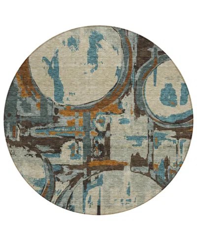 Addison Chantille Acn855 8'x8' Round Area Rug In Beige