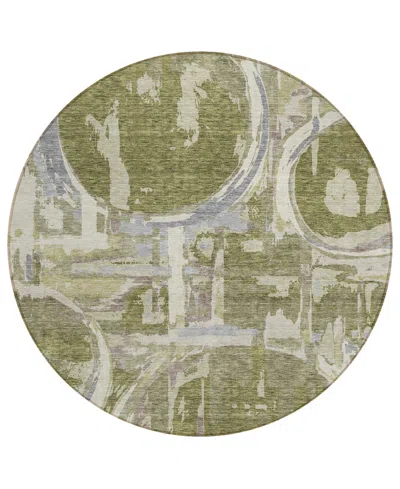 Addison Chantille Acn855 8'x8' Round Area Rug In Olive