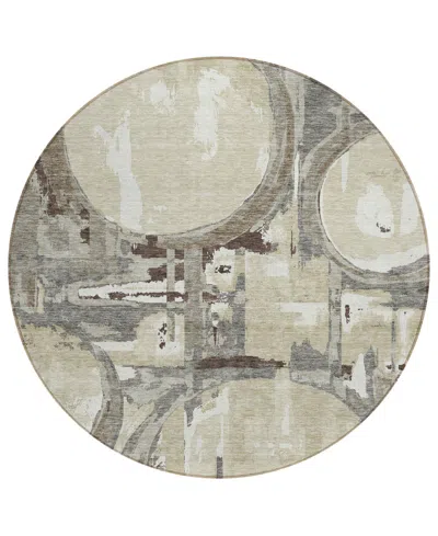 Addison Chantille Acn855 8'x8' Round Area Rug In Tan