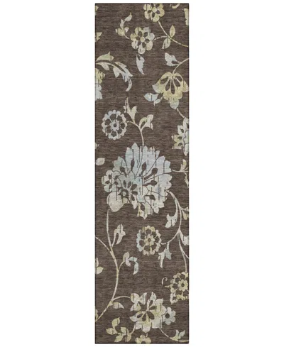 Addison Chantille Machine Washable Acn856 2'3"x7'6" Runner Area Rug In Chocolate