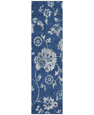 Addison Chantille Machine Washable Acn856 2'3"x7'6" Runner Area Rug In Navy