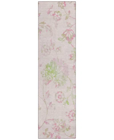 Addison Chantille Machine Washable Acn856 2'3"x7'6" Runner Area Rug In Pink