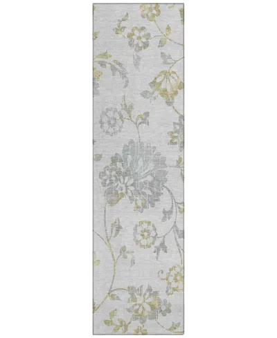 Addison Chantille Machine Washable Acn856 2'3"x7'6" Runner Area Rug In Silver