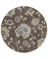 Addison Chantille Acn856 8'x8' Round Area Rug In Chocolate