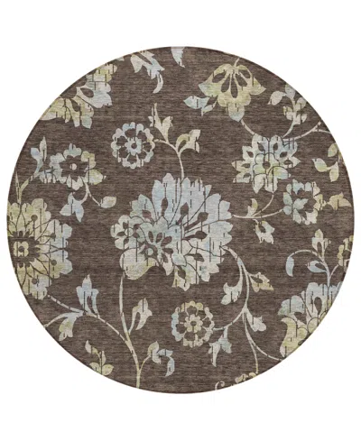 Addison Chantille Acn856 8'x8' Round Area Rug In Chocolate