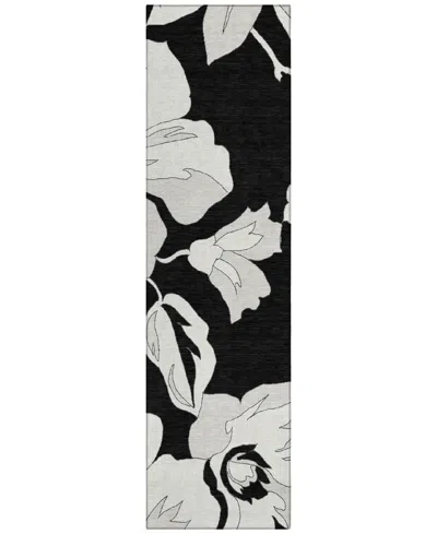 Addison Chantille Machine Washable Acn857 2'3"x7'6" Runner Area Rug In Black