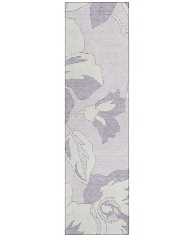 Addison Chantille Machine Washable Acn857 2'3"x7'6" Runner Area Rug In Lavender