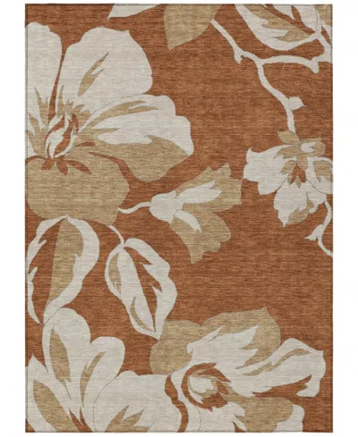 Addison Chantille Machine Washable Acn857 5'x7'6" Area Rug In Terracotta