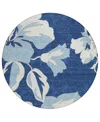 Addison Chantille Acn857 8'x8' Round Area Rug In Navy