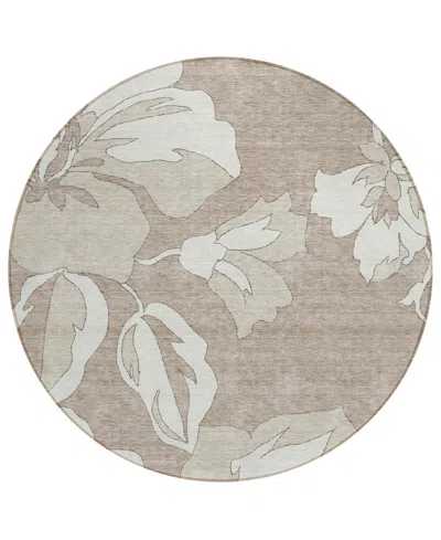 Addison Chantille Acn857 8'x8' Round Area Rug In Taupe