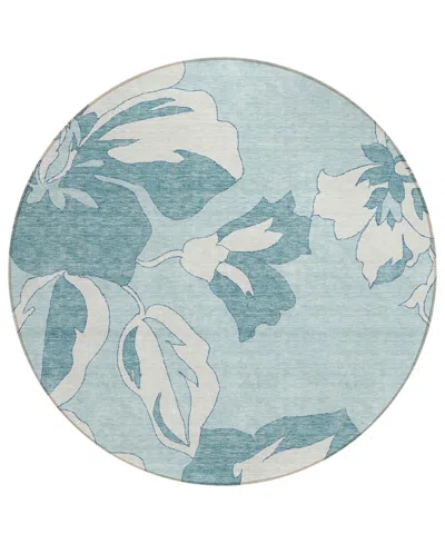 Addison Chantille Acn857 8'x8' Round Area Rug In Teal
