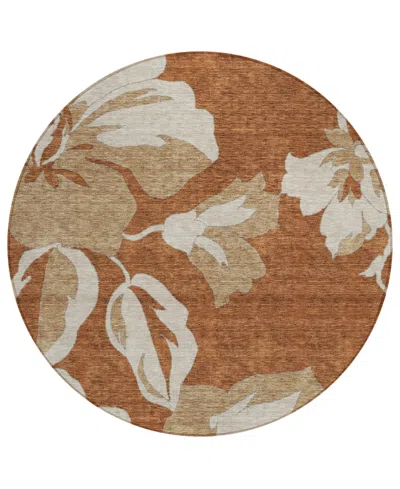 Addison Chantille Acn857 8'x8' Round Area Rug In Terracotta
