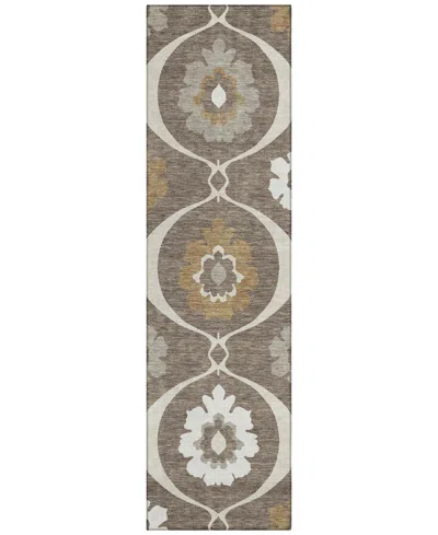 Addison Chantille Machine Washable Acn858 2'3"x7'6" Runner Area Rug In Brown