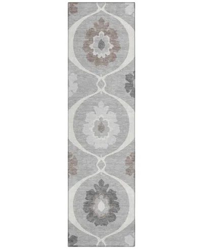 Addison Chantille Machine Washable Acn858 2'3"x7'6" Runner Area Rug In Gray