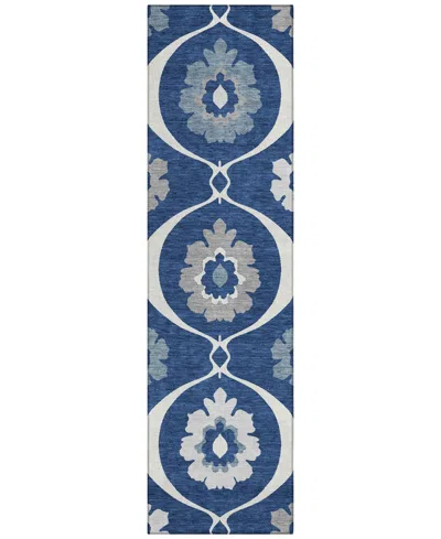 Addison Chantille Machine Washable Acn858 2'3"x7'6" Runner Area Rug In Navy
