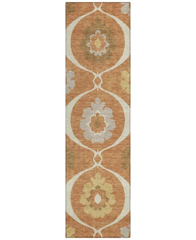 Addison Chantille Machine Washable Acn858 2'3"x7'6" Runner Area Rug In Paprika