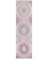 Addison Chantille Machine Washable Acn858 2'3"x7'6" Runner Area Rug In Pink
