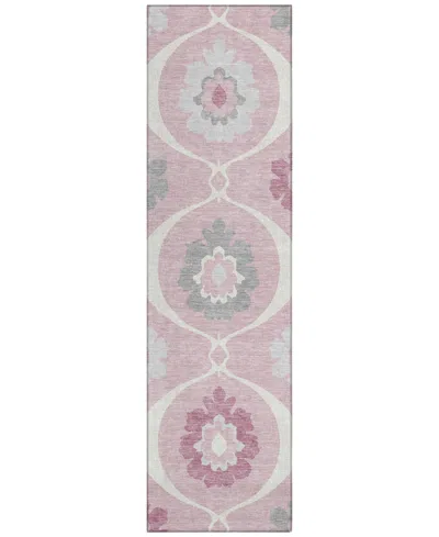 Addison Chantille Machine Washable Acn858 2'3"x7'6" Runner Area Rug In Pink