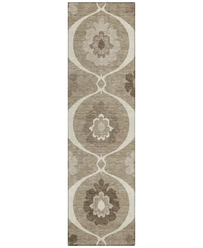 Addison Chantille Machine Washable Acn858 2'3"x7'6" Runner Area Rug In Taupe