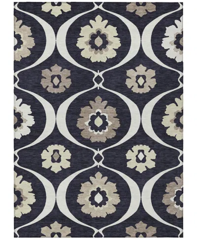 Addison Chantille Machine Washable Acn858 5'x7'6" Area Rug In Black