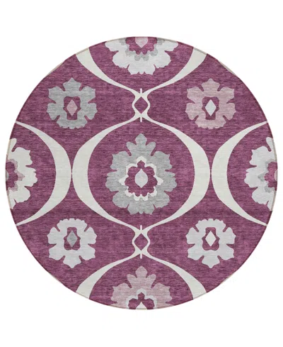 Addison Chantille Acn858 8'x8' Round Area Rug In Eggplant
