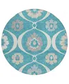 Addison Chantille Acn858 8'x8' Round Area Rug In Teal